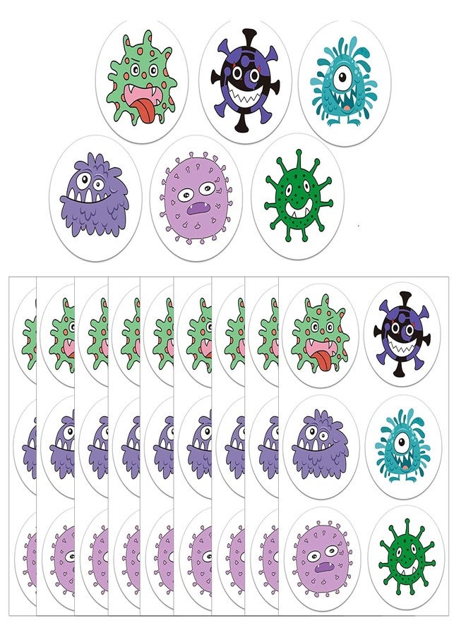 wootile 2.5 Inch Round Germ Dot Stickers Germs Labels Germ Stickers 120pcs (2.5Inch, Colorful) - Image 1